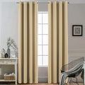 Yakamok Beige Blackout Curtains 84 Inches Length Thermal Insulated Light Blocking Room Darkening Window Treatment Curtain Drapes with Grommet for Bedroom Living Room (2 Panels, W52 x L84，Beige)