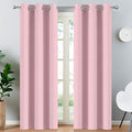 Yakamok Light Blocking Window Blackout Curtains Thermal Insulated Room Darkening Drapes for Bedroom,Solid Grommet Top Window Panels, 38x84 Inch, Pink, One Pair