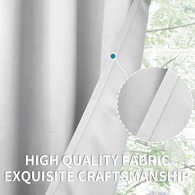 BGment Room Darkening Curtains 84 Inches Long - Grommet Thermal Insulated Drapes Window Treatment Curtains for Bedroom, 2 Panels, 42 x 84 Inch, Greyish White