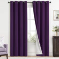 Yakamok Room Darkening 100% Blackout Curtains Grommet Window Treatments with 2 Thick Layers-Purple Thermal Insulated Drapes Set of 2 Panels for Bedroom Living Room 52 Inches by 96 Inches Length
