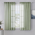 MIULEE 2 Panels Sage Green Sheer Window Curtains Elegant Window Voile Panels/Drapes/Treatment for Bedroom Living Room (54X63 Inches)