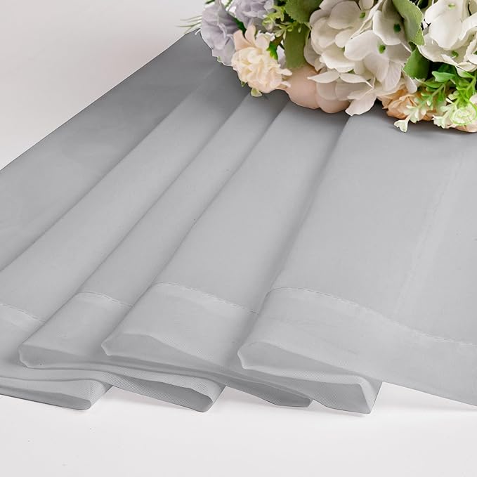 OWENIE Light Grey Sheer Curtains 78 inches Long 2 Panels Set for Bedroom Living Room, Soft Solid Living Room Sheer Curtain, Rod Pocket Light Filtering Farmhouse Curtains, 2 Pcs Each 42“ W x 78" L