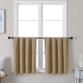 Simplebrand Ava Taupe Short 24 Inches Blackout Curtain 2 Panels Set, Half Window Rod Pocket Privacy Curtain Tiers for Kitchen, Curtains Blackout for Bathroom Shades, W30 x L24 Inch, Taupe