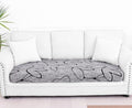 Smiry Printed Couch Cushion Covers, Stretch Soft Couch Covers for Sofa, Washable Non-Slip Sofa Slipcover Furniture Protector for Indoor and Outdoor (Large, Grey and Black)