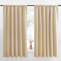 NICETOWN Room Darkening Curtains for Bedroom - Triple Weave Home Decoration Thermal Insulated Solid Drapes for Kitchen (Biscotti Beige, Set of 2 Panels, 70 x 63 Inch)