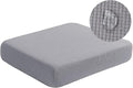 Water Repellent Couch Cushion Covers, High Stretch Sofa Cushion Slipcovers, Furniture Protector for Living Room, Washable Sofa Seat Slipcover, 1 Seater Settee (Chair Cushion, Light Gray)