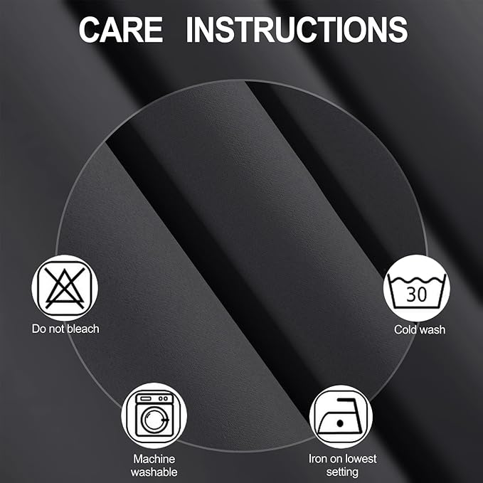 LEMOMO Dark Grey Thermal Blackout Curtains/42 x 84 Inch/Set of 2 Panels Room Darkening Curtains for Bedroom