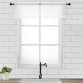 OVZME White Sheer Window Valance Curtains, Light Filtering Kitchen Valances Windows Treatment, Small Voile Sheer Curtains for Living Room/Bathroom/Basement, Top Dual Rod Pocket, 2PCS