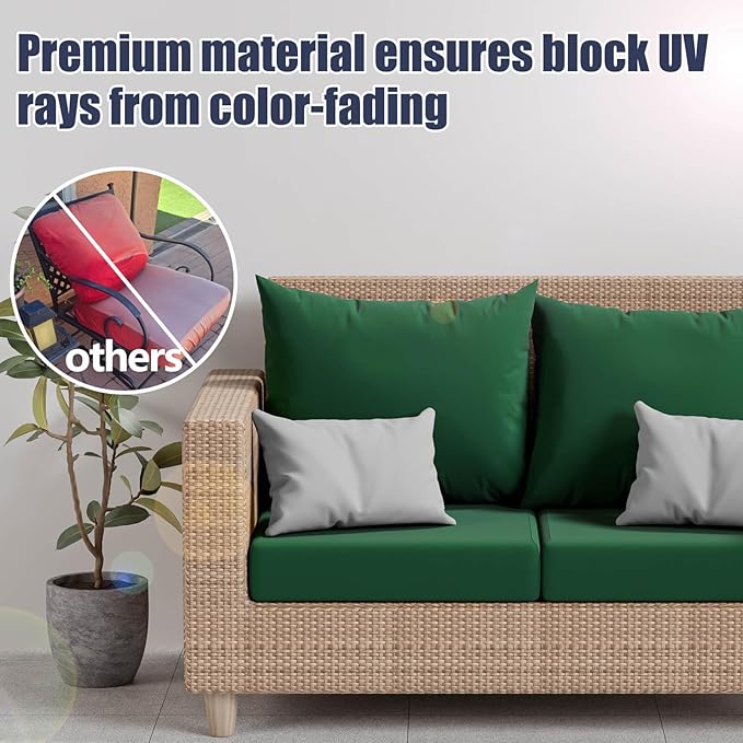 8Pcs Stretch Patio Cushion Covers, Outdoor Couch & Sofa Replacement Slipcovers for Patio Furniture Cushion Covers, Washable Reusable Furniture Protector