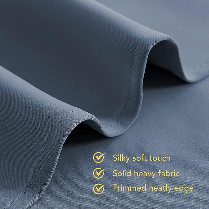 NICETOWN Blackout Curtains for Bedroom, Stone Blue, 34" Wide by 70" Long, Home Decoration Thermal Insulated Noise Reducing Curtains & Drapes for Boys Room, Privacy Panels