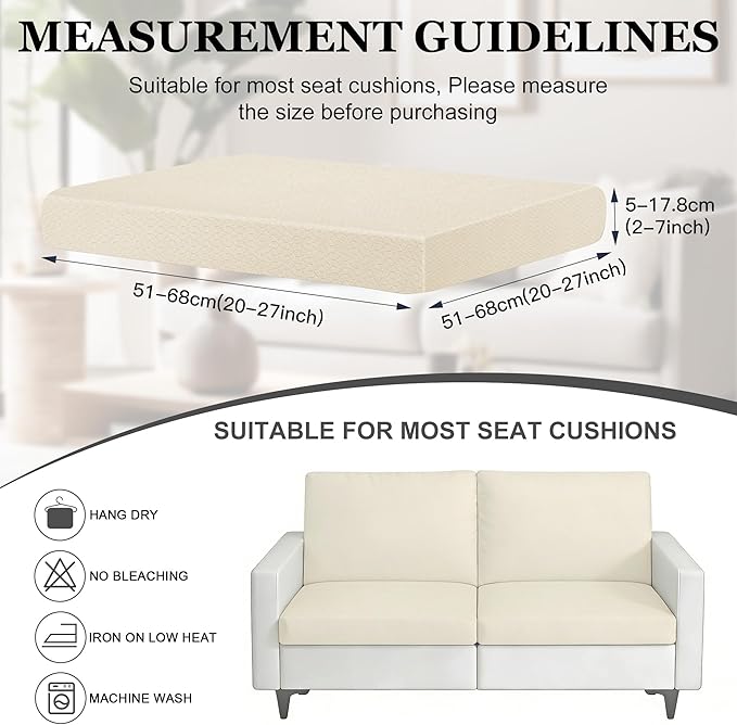 4Pcs Patio Stretch Cushion Covers,Outdoor Sofa Replacement Cover Slipcovers for Patio Furniture Cushion Covers, Washable Reusable Furniture Protector