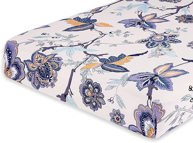 hyha Printed Couch Cushion Covers, Floral Sofa Covers Washable for 3 Cushion Couch, Stretch Pattern Outdoor Cushion Covers for Patio Furniture with Elastic Bottom(Large, Vintage Flower)