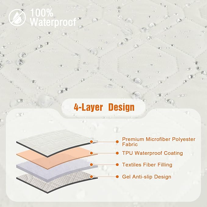VANSOFY Waterproof Recliner Couch Covers, Sofa Covers 1-Piece Washable Reclining Sofa Cover Non-Slip Furniture Protector with Elastic Straps Pocket for Dogs, Pets(Off White,3 Seater)