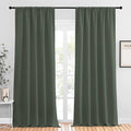 NICETOWN Bedroom Curtains Blackout Draperies - All Season Thermal Insulated Solid Rod Pocket Top Blackout Curtains/Drapes for Kid's Room (Dark Mallard, 1 Pair, 52 x 95 Inch)