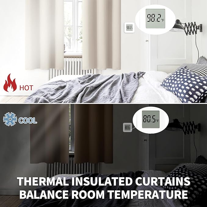 BGment Room Darkening Curtains 84 Inches Long - Grommet Thermal Insulated Drapes Window Treatment Curtains for Bedroom, 2 Panels, 38 x 84 Inch, Camel