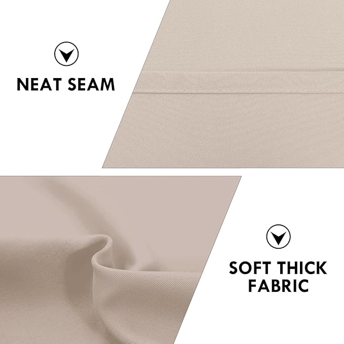 DWCN Blackout Curtains for Living Room Thermal Insulated, Energy Saving & Noise Reducing Bedroom Curtains, Camel, W 38x L 54 Inch, Set of 2 Rod Pocket Curtain Panels