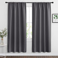 RYB HOME Extra Wide Blackout Curtains for Bedroom Living Room 72 inches Long, Thermal Insulated Privacy Drapes for Nursery Home Theater Dining Room, Width 62 by Length 72, Grey, 2 Panels