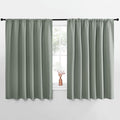 NICETOWN Blackout Curtains for Bedroom, Blackout Curtain Panels, Greyish Green, 1 Pair, 70 by 63-inch, Window Treatment Energy Saving Thermal Insulated Solid Rod Pocket Blackout Drapes/Draperies