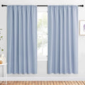 NICETOWN Bedroom Window Curtain Panels, Vintage Blue, 2 Panels, 62 in x 72 in (W x L), Window Treatment Thermal Insulated Rod Pocket Room Darkening Curtains/Drapes for Patio Door