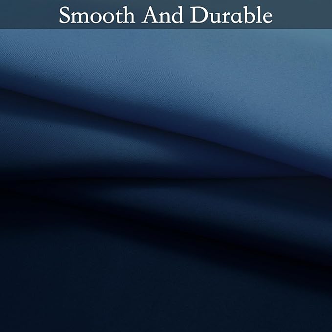 SimpleHome Ombre Room Darkening Curtains for Boys Bedroom, Gradient Grey White to Blue Light Blocking Thermal Insulated Grommet Window Curtains/Drapes for Living Room,2 Panels, 52x72 inches Length