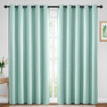 Yakamok Blackout Curtains Room Darkening Thermal Insulated Window Panels,Solid Grommet Top Drapes for Bedroom/Living Room(70Wx84L, Aqua, 2 Panels)