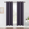 NICETOWN Bedroom Blackout Draperies Panels, 2 Panels, 42 x 72 Inch, Greyish Purple, Three Pass Microfiber Noise Reducing Thermal Insulated Solid Ring Top Window Curtains