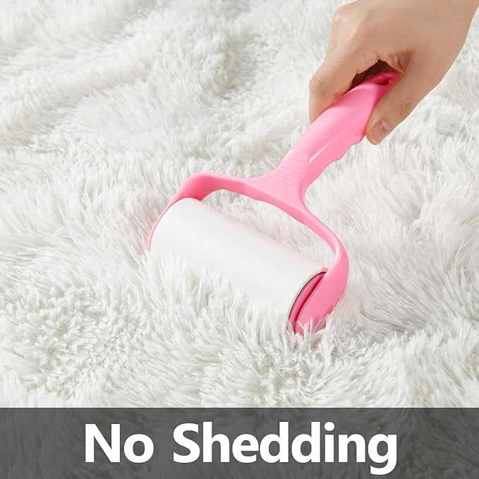 Large Shag Area Rugs 5 x 8, Plush Fuzzy Rugs for Living Room, Ultra Soft Fluffy Furry Rug for Bedroom, Indoor Carpet Nursery Rugs for Kids Room Home Decor, White