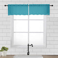 OVZME 2 Panels Turquoise Semi Sheer Valance - Short Curtain Valances for Windows, Basement, Kitchen with Dual Rod Pocket (42 by 14 Inches Long)