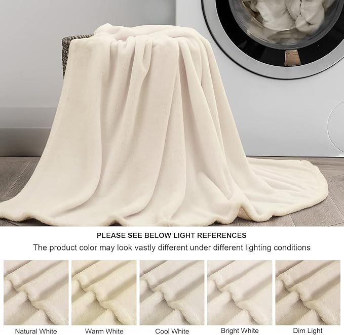 BEDELITE Fleece Blanket Twin Size Beige Throw Blankets for Couch & Bed, Luxury Plush Cozy Fuzzy Blanket 60x80 inches, Super Soft Warm Lightweight Throw Blanket for Travel Camping