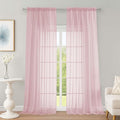 OWENIE Extra Long Blush Sheer Curtains 96 Inches Long 2 Panels Set, Soft Lightweight Airy Voile Sheer Curtain for Bedroom Living Room, Rod Pocket Solid Color Farmhouse Curtains, 59" Wx96 L Inch