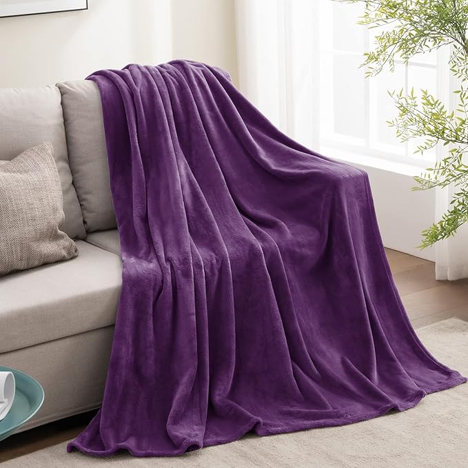 BEDELITE Fleece Blanket Twin Size Purple Throw Blankets for Couch & Bed, Luxury Plush Cozy Fuzzy Blanket 60x80 inches, Super Soft Warm Lightweight Throw Blanket for Travel Camping