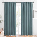 NICETOWN Greyish Blue Blackout Curtains Panels for Window, Thermal Insulated Rod Pocket Blackout Drapes/Draperies for Living Room (2 Panels, W52 x L84 inches)