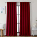 Simplebrand Red Blackout Curtains for Bedroom 96 Inches Long 2 Panels, Solid Thermal Insulated, Energy Saving Living Room Window Treatment Curtains Blackout Drapes, W50 x L96 Inch, Red