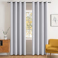 MIULEE Blackout Curtains for Bedroom Living Room, Chirstmas Thermal Insulated Room Darkening Grommet Top Solid Light Blocking Drapery Set of 2 Window Panels 52 x 72 Inches Greyish White