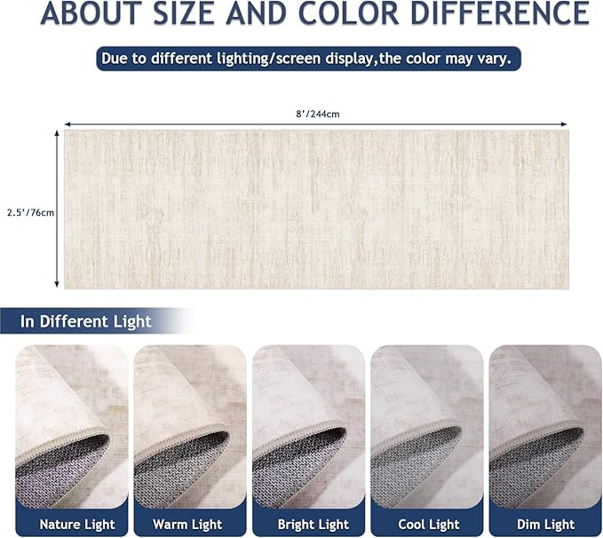 Kitchen Runner Rug 2.5x8 Runners for Hallways，Abstract Washable Runner Rugs Non-Slip Backing Rug Runner, Stain Resistant 8ft Runner Rug,Soft Floor Carpet Rugs for Bedroom，Laundry Room