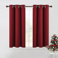 NICETOWN Christmas Window Curtains Blackout Drapes, Thermal Insulated Solid Grommet Blackout Curtains/Draperies for Living Room (One Pair, 42 by 45-Inch, Burgundy Red)