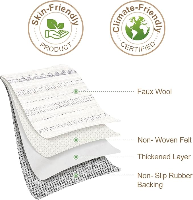 Nakagishi Area Rug Living Room Rugs: 3x5 Soft Machine Washable Boho Neutral Farmhouse Stain Resistant Moroccan Indoor Floor Carpet for Bedroom Nursery Kids Entryway Kitchen Entry Bedside Home- Gray