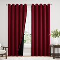 ChrisDowa 100% Blackout Curtains 84 inch Long for Bedroom with Black Liner, Extra Wide 2 Thick Layers Total Blackout Thermal Insulated Grommet Window Curtains 2 Panels Set (Burgundy, 60 x 84 Inch)