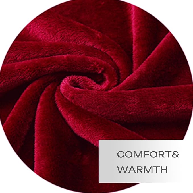 JIAHANNHA Red Throw Blanket Fleece Blanket 60"x80",Super Soft Cozy Plush Throw Blanket for Couch Sofa Bed,Warm and Lightweight Bed Blankets for Adults