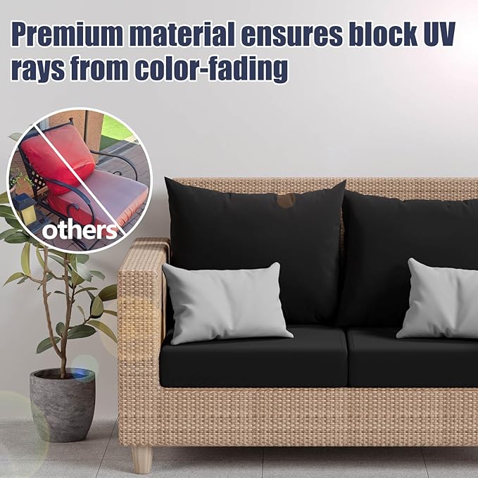 8Pcs Stretch Patio Cushion Covers, Outdoor Couch & Sofa Replacement Slipcovers for Patio Furniture Cushion Covers, Washable Reusable Furniture Protector