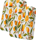 hyha Printed Couch Cushion Covers, Floral Sofa Covers Washable for 2 Cushion Couch, Stretch Pattern Outdoor Cushion Covers for Patio Furniture with Elastic Bottom(2 Packs, Lemon)