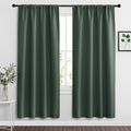 RYB HOME Blackout Curtains for Bedroom Living Room 72 inches Long, Thermal Insulated Privacy Rod Pocket Drapes for Nursery Office Home Theater, Width 42 by Length 72, Dark Green, 2 Panels