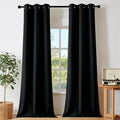 NICETOWN Black Doorway Curtains 80 inch Length 2 Panels Set - Grommet Thermal Insulated Blackout Window Treatments Sound Blocking Drapes for Living Room/Bedroom, W40 x L80