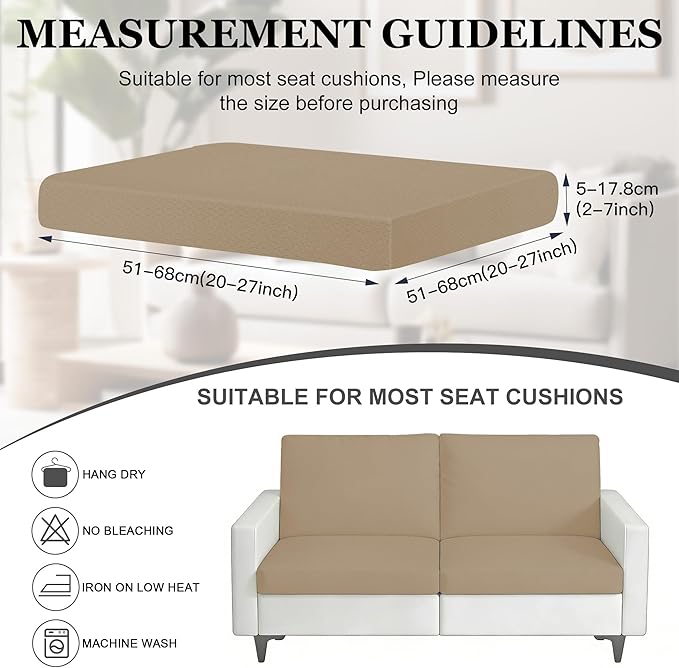 4Pcs Patio Stretch Cushion Covers,Outdoor Sofa Replacement Cover Slipcovers for Patio Furniture Cushion Covers, Washable Reusable Furniture Protector