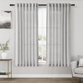 Nanspring Grey Linen Curtains 63 Inches Length 2 Panels Set for Living Room Back Tab Pocket Modern Light Filtering Semi Sheer Drapes Cotton Linen Textured Grey Window Curtain 52X63 Inches