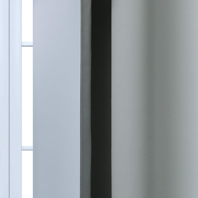 Yakamok 84 Inch Length Gray and Greyish White Gradient Color Ombre Curtains for Bedroom, Room Darkening Thermal Insulated Grommet Window Drapes for Living Room (2 Panels, 70x84 Inch)