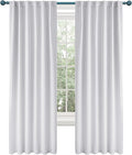 Deconovo Blackout Curtains Back Tab and Rod Pocket Thermal Insulated Curtain Penels for Sliding Door 52Wx108L Inch Greyish White 2 Panels