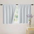 RYB HOME White 100% Blackout Curtains, Short Thermal Insulated Heat & UV Blocking Total Room Darkening Privacy Drapes for Small Window, Width 42 by Length 24, White, 2 Panels