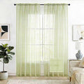 SpaceDresser Check Sheer Curtains 72 Inches 2 Panels Set, Rod Pocket Plaid Window Curtain for Living Room, Sage Green Semi Sheer Drapes for Kitchen Bedroom Children Room Yard（Sage Green, 52W x 72L）