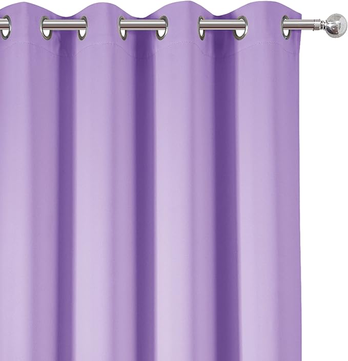 LEMOMO Blackout Curtains 52 x 95 inch/Lavender Curtains Set of 2 Panels/Thermal Insulated Room Darkening Bedroom Curtains